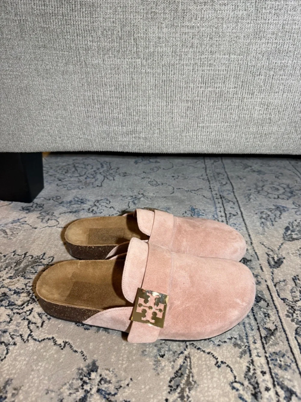 Tory Burch Mellow Mule Suede Pink/Gold